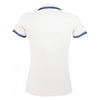 SOL'S Women's White/Navy Pasadena Tipped Cotton Pique Polo Shirt
