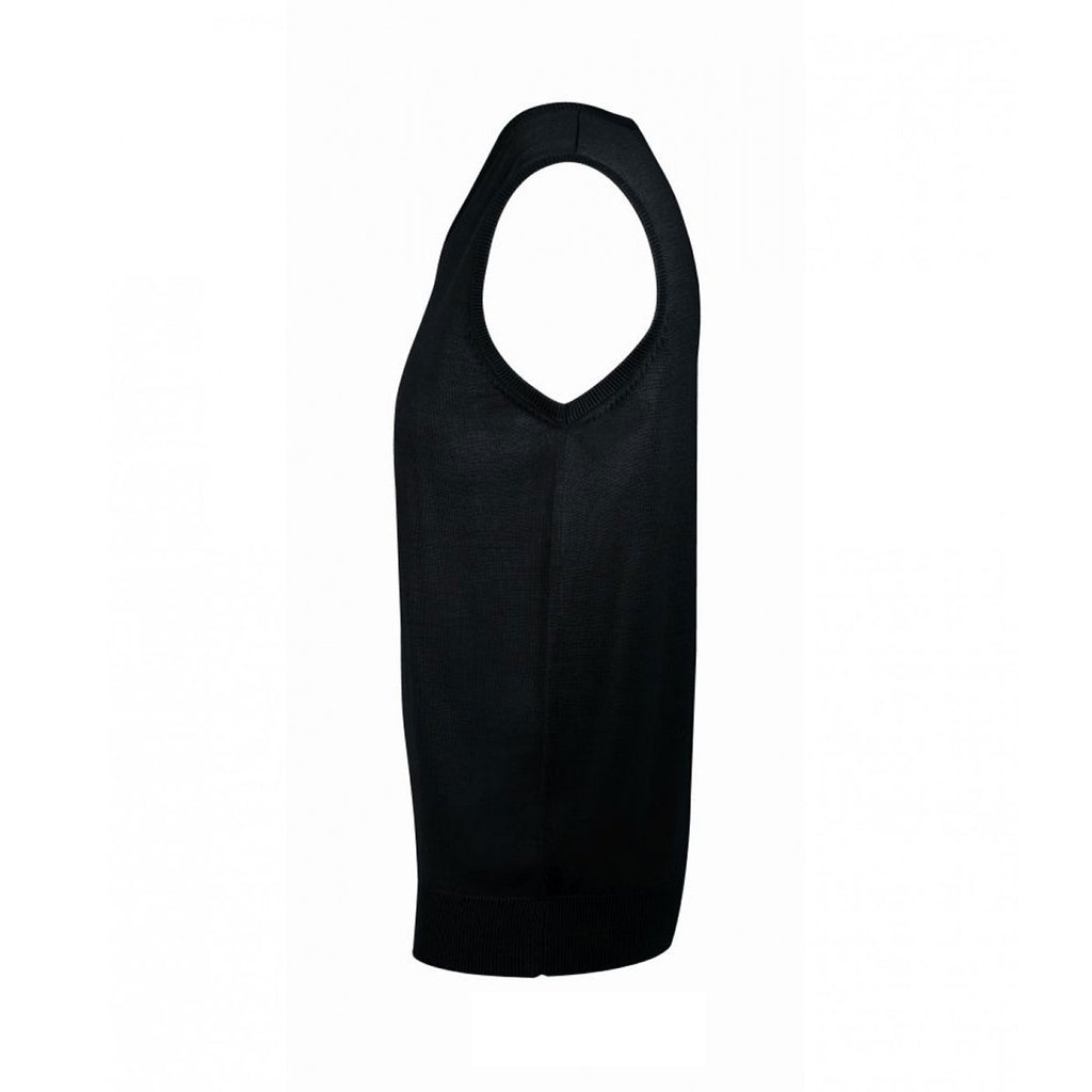 SOL'S Men's Black Gentlemen Sleeveless Cotton Acrylic V Neck Sweater
