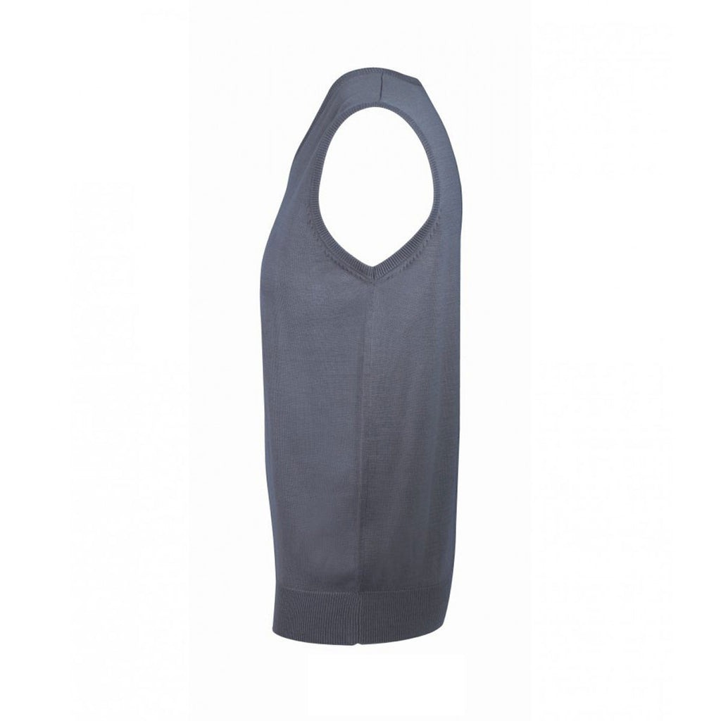 SOL'S Men's Grey Gentlemen Sleeveless Cotton Acrylic V Neck Sweater