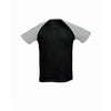 SOL'S Men's Black/Grey Funky Contrast Baseball T-Shirt