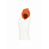 SOL'S Women's White/Orange Milky Contrast Baseball T-Shirt