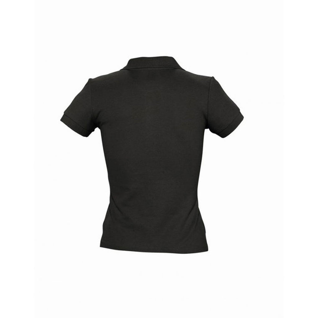 SOL'S Women's Black People Cotton Pique Polo Shirt