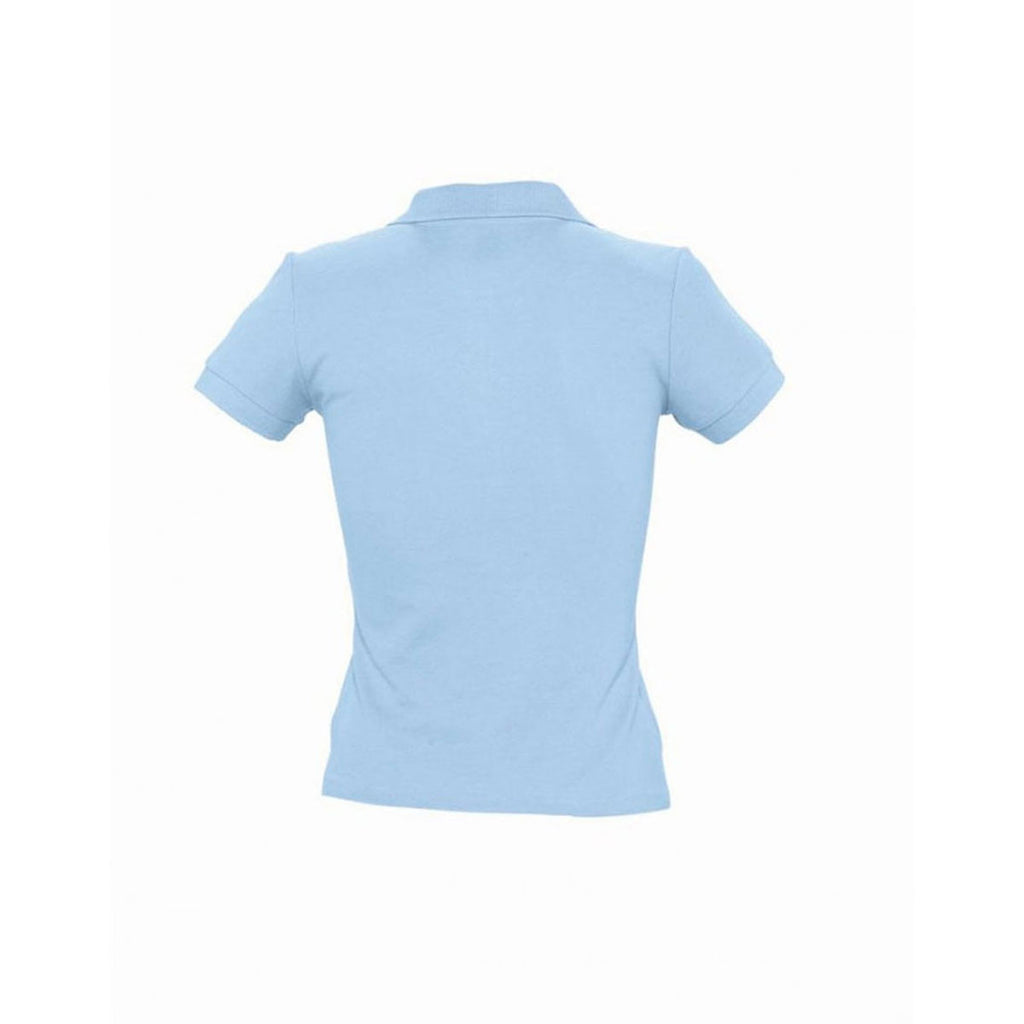 SOL'S Women's Sky Blue People Cotton Pique Polo Shirt