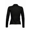 SOL'S Women's Black Podium Long Sleeve Cotton Pique Polo Shirt