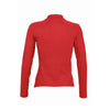 SOL'S Women's Red Podium Long Sleeve Cotton Pique Polo Shirt
