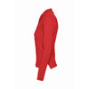 SOL'S Women's Red Podium Long Sleeve Cotton Pique Polo Shirt