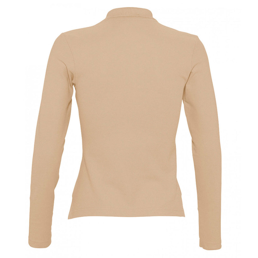 SOL'S Women's Sand Podium Long Sleeve Cotton Pique Polo Shirt