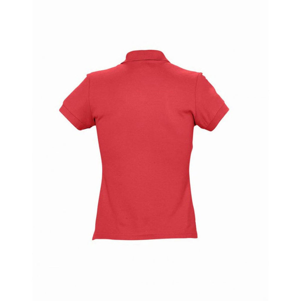 SOL'S Women's Red Passion Cotton Pique Polo Shirt