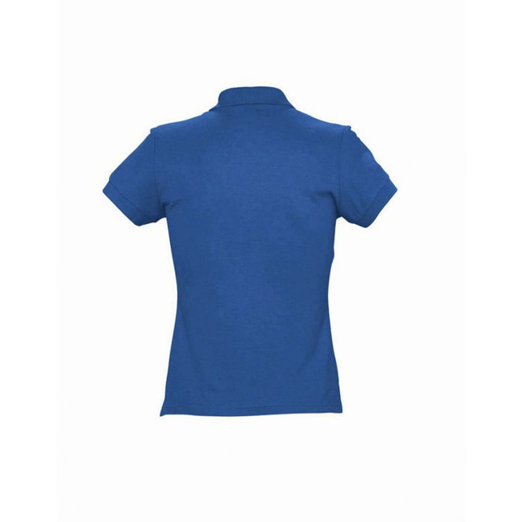 SOL'S Women's Royal Blue Passion Cotton Pique Polo Shirt