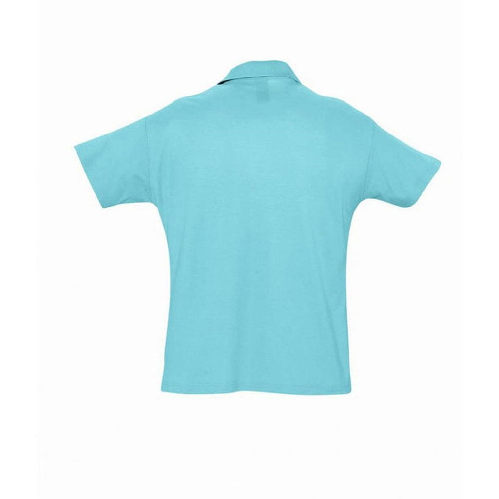 SOL'S Men's Atoll Blue Summer II Cotton Pique Polo Shirt