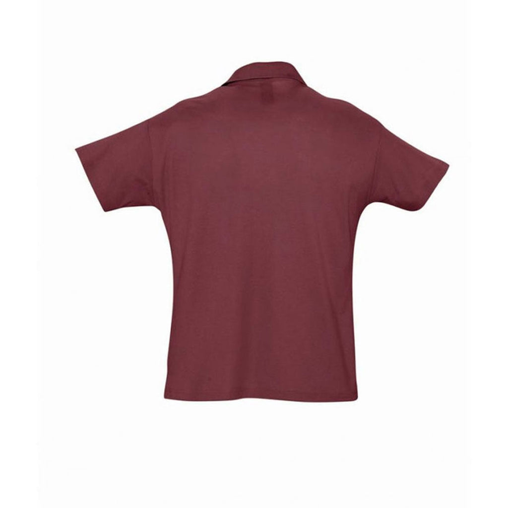 SOL'S Men's Burgundy Summer II Cotton Pique Polo Shirt