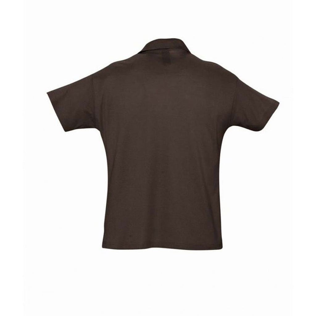 SOL'S Men's Chocolate Summer II Cotton Pique Polo Shirt
