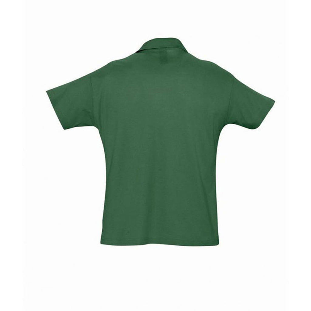 SOL'S Men's Green Summer II Cotton Pique Polo Shirt