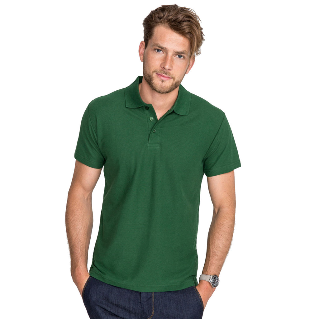 SOL'S Men's Green Summer II Cotton Pique Polo Shirt