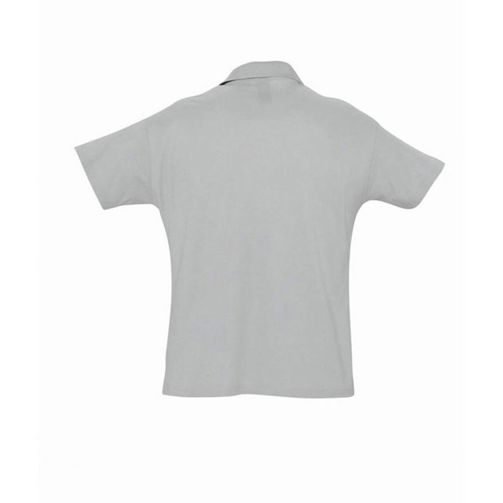 SOL'S Men's Grey Marl Summer II Cotton Pique Polo Shirt