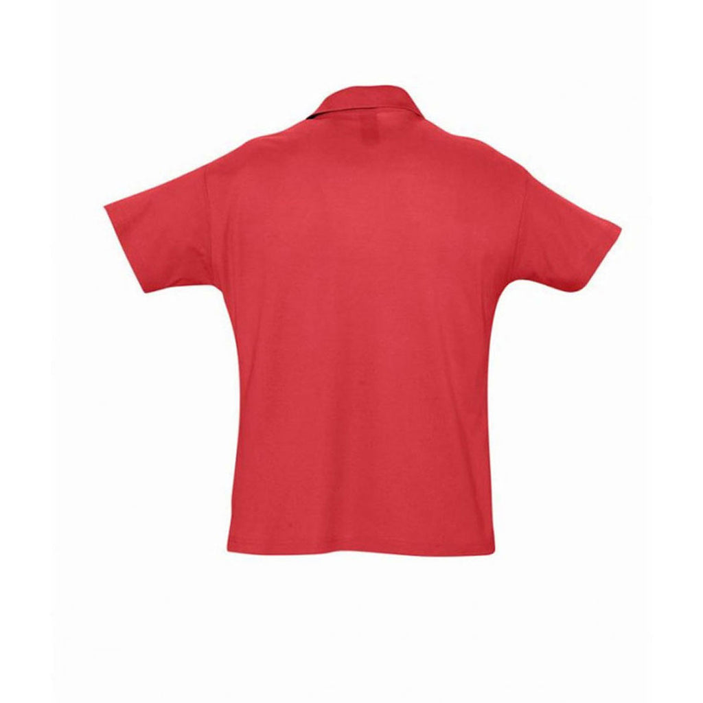 SOL'S Men's Red Summer II Cotton Pique Polo Shirt