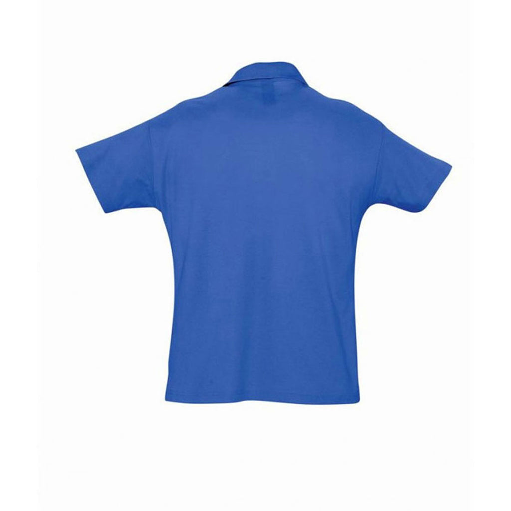 SOL'S Men's Royal Blue Summer II Cotton Pique Polo Shirt
