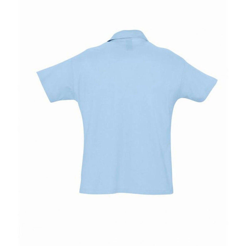 SOL'S Men's Sky Blue Summer II Cotton Pique Polo Shirt