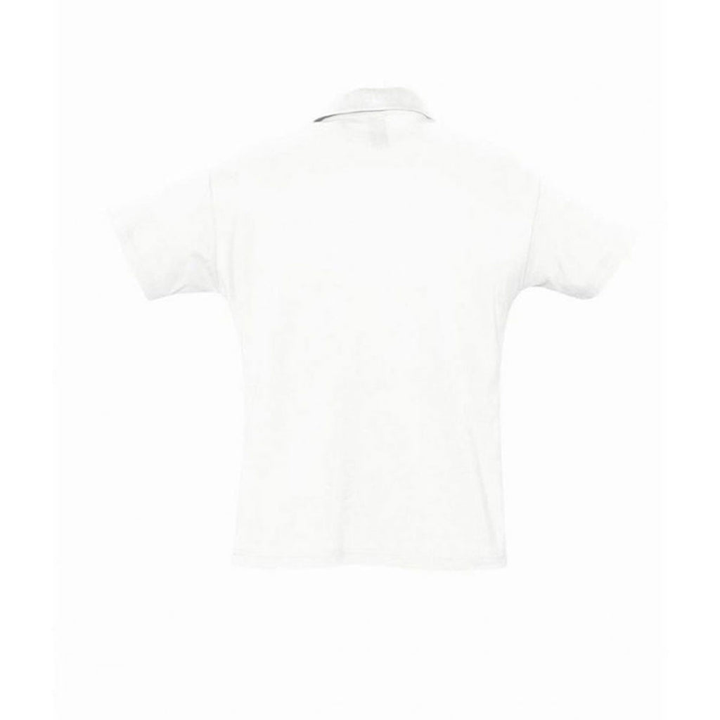 SOL'S Men's White Summer II Cotton Pique Polo Shirt