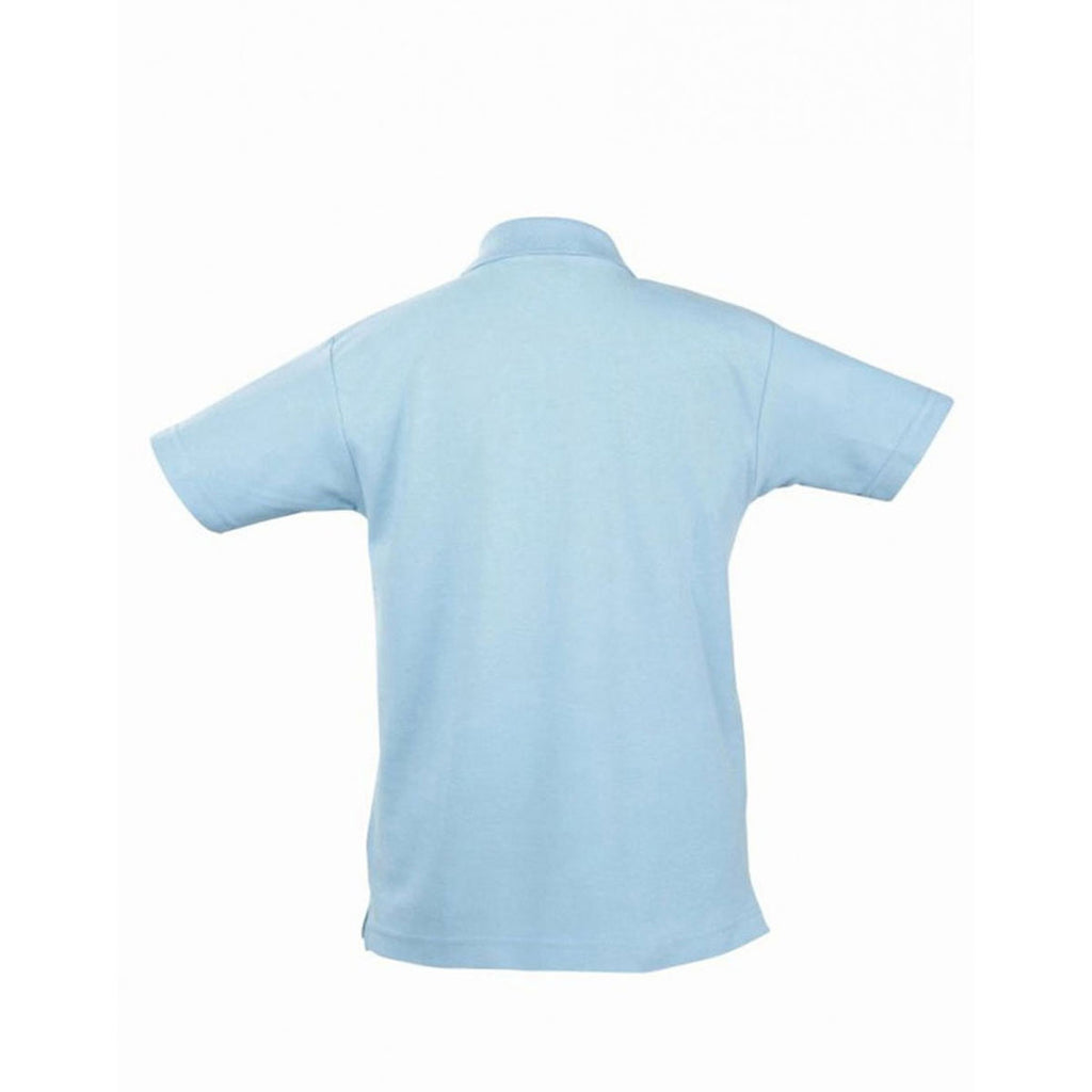 SOL'S Youth Sky Blue Summer II Cotton Pique Polo Shirt