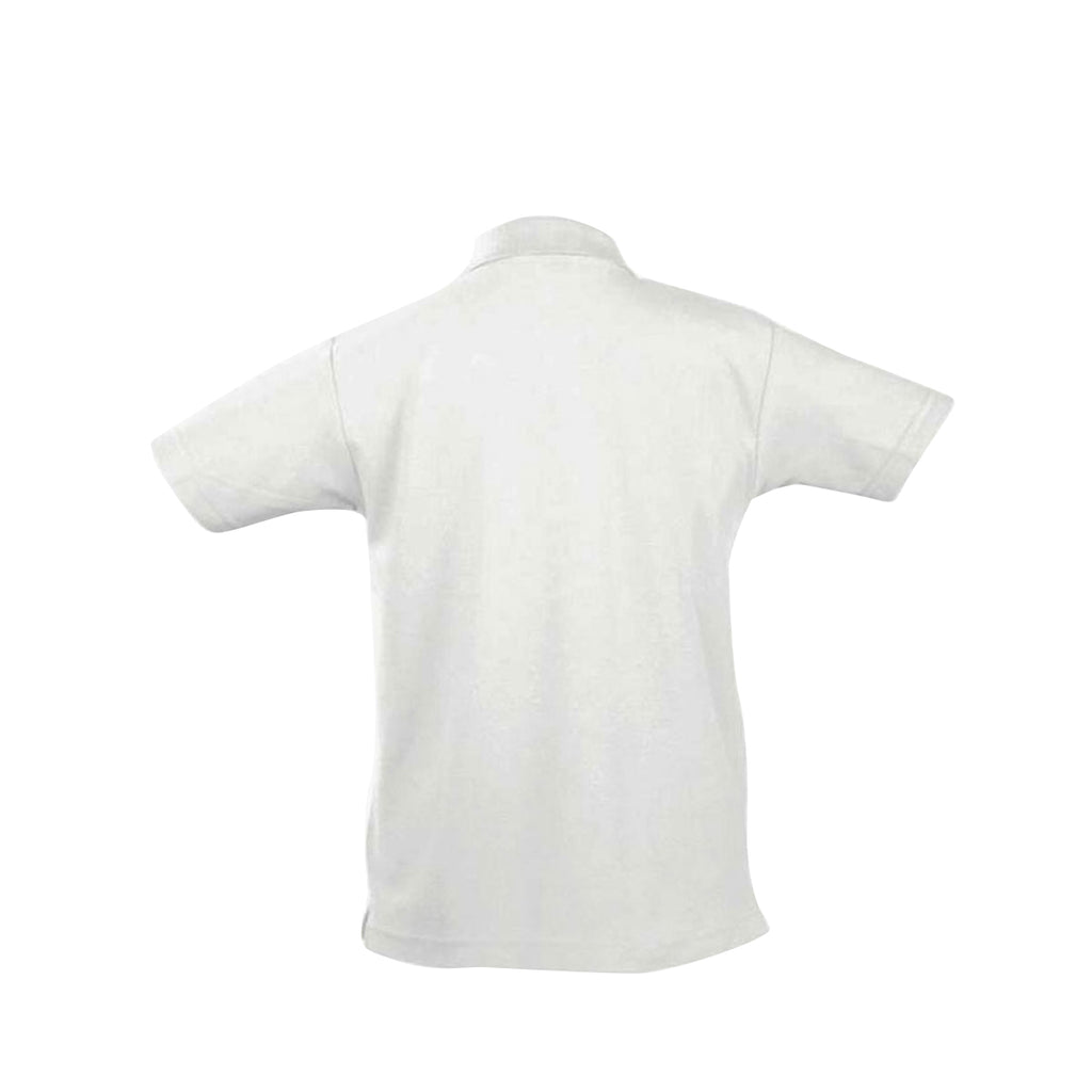 SOL'S Youth White Summer II Cotton Pique Polo Shirt
