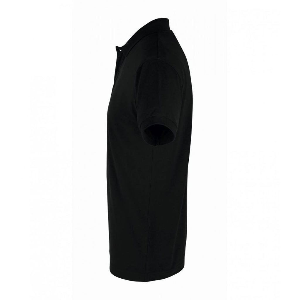 SOL'S Men's Black Perfect Cotton Pique Polo Shirt