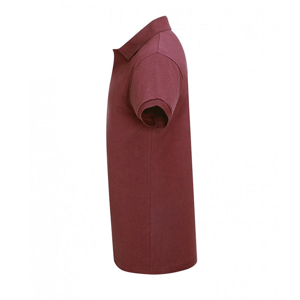 SOL'S Men's Burgundy Perfect Cotton Pique Polo Shirt