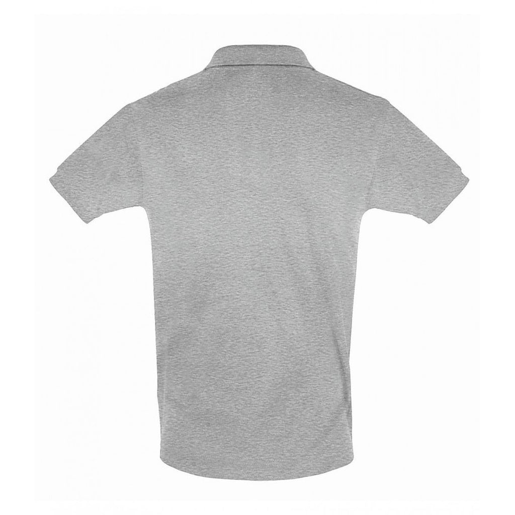 SOL'S Men's Grey Marl Perfect Cotton Pique Polo Shirt