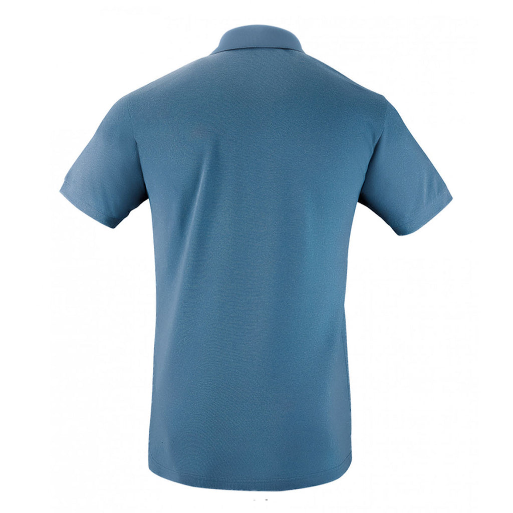 SOL'S Men's Slate Blue Perfect Cotton Pique Polo Shirt