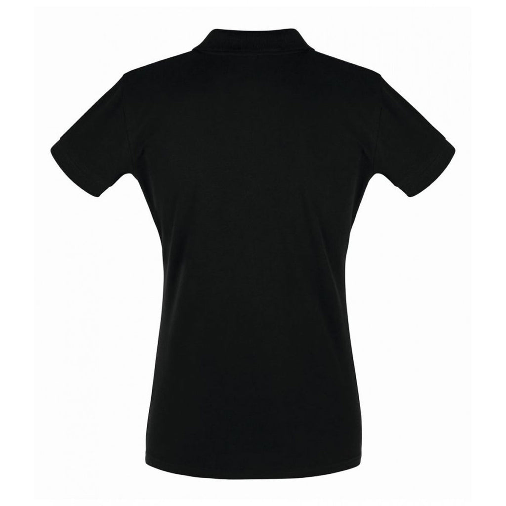 SOL'S Women's Black Perfect Cotton Pique Polo Shirt