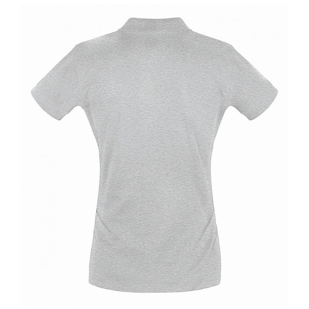 SOL'S Women's Grey Marl Perfect Cotton Pique Polo Shirt