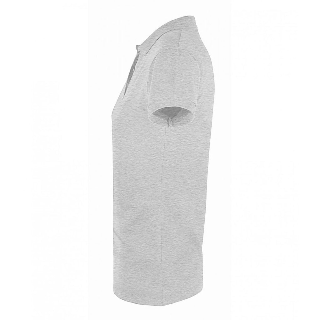 SOL'S Women's Grey Marl Perfect Cotton Pique Polo Shirt