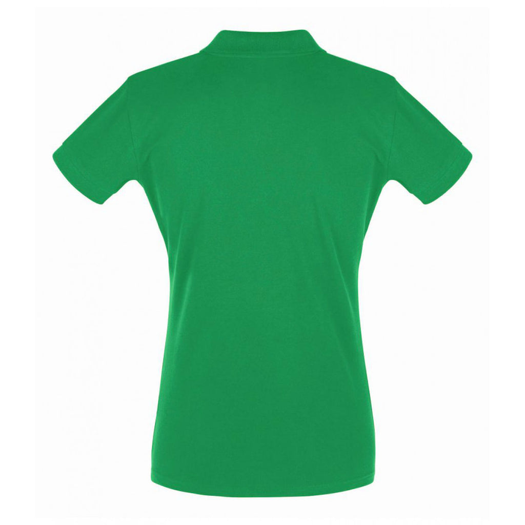 SOL'S Women's Kelly Green Perfect Cotton Pique Polo Shirt