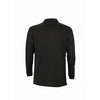 SOL'S Men's Black Winter II Long Sleeve Cotton Pique Polo Shirt