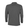 SOL'S Men's Charcoal Marl Winter II Long Sleeve Cotton Pique Polo Shirt