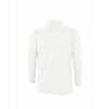 SOL'S Men's White Winter II Long Sleeve Cotton Pique Polo Shirt