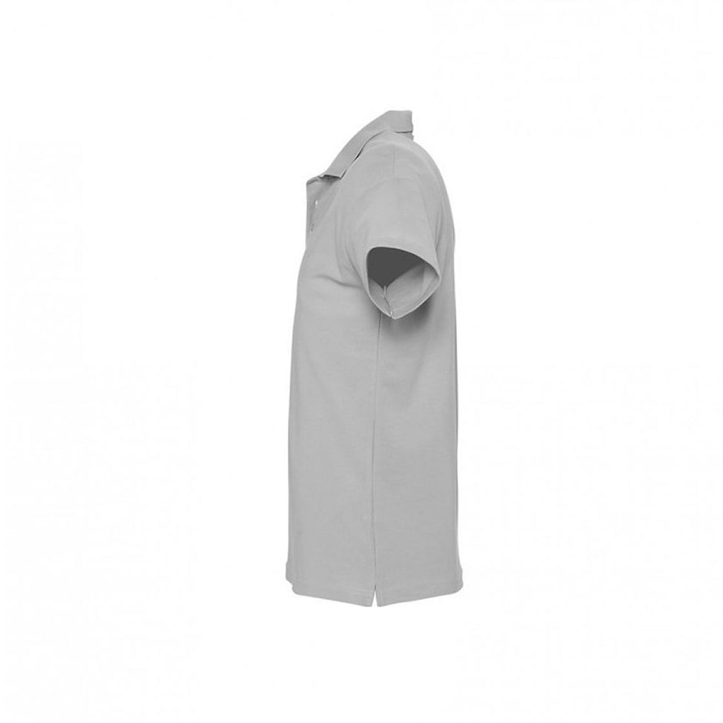 SOL'S Men's Grey Marl Spring II Heavy Cotton Pique Polo Shirt