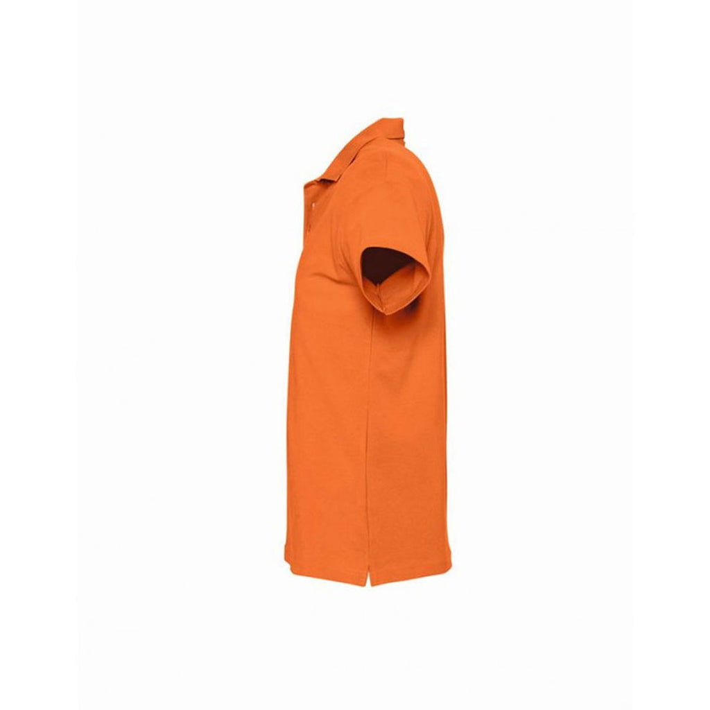 SOL'S Men's Orange Spring II Heavy Cotton Pique Polo Shirt