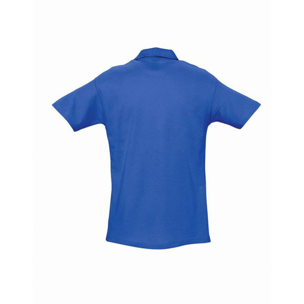 SOL'S Men's Royal Blue Spring II Heavy Cotton Pique Polo Shirt