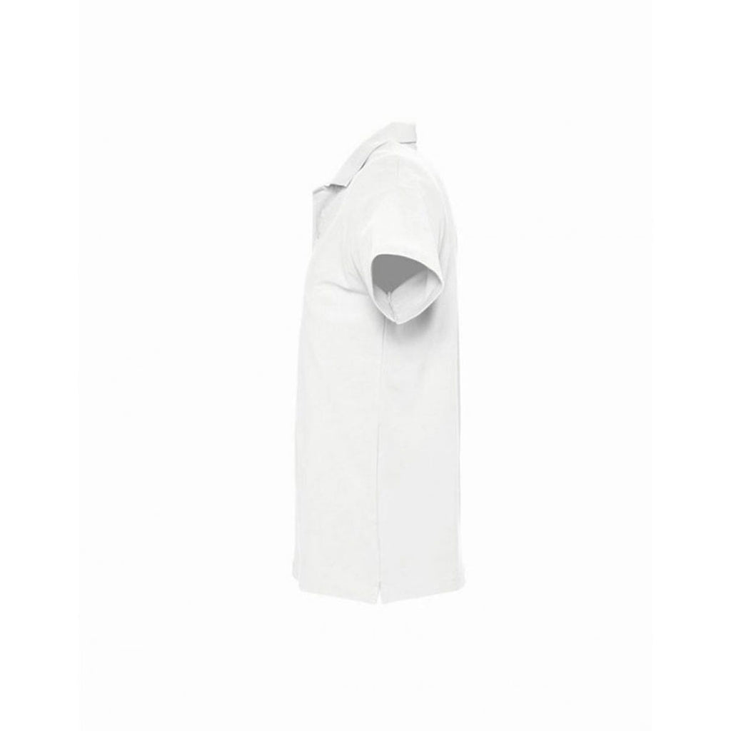 SOL'S Men's White Spring II Heavy Cotton Pique Polo Shirt