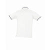SOL'S Men's White/Navy Practice Tipped Cotton Pique Polo Shirt