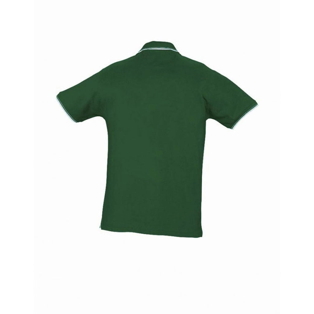SOL'S Women's Green/White Practice Tipped Cotton Pique Polo Shirt