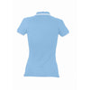 SOL'S Women's Sky Blue/White Practice Tipped Cotton Pique Polo Shirt