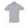 SOL'S Men's Grey Marl/Orchid Pink Prince Contrast Cotton Pique Polo Shirt