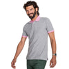 SOL'S Men's Grey Marl/Orchid Pink Prince Contrast Cotton Pique Polo Shirt