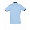 SOL'S Men's Sky Blue/French Navy Prince Contrast Cotton Pique Polo Shirt