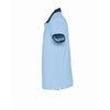 SOL'S Men's Sky Blue/French Navy Prince Contrast Cotton Pique Polo Shirt
