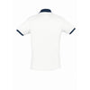 SOL'S Men's White/French Navy Prince Contrast Cotton Pique Polo Shirt