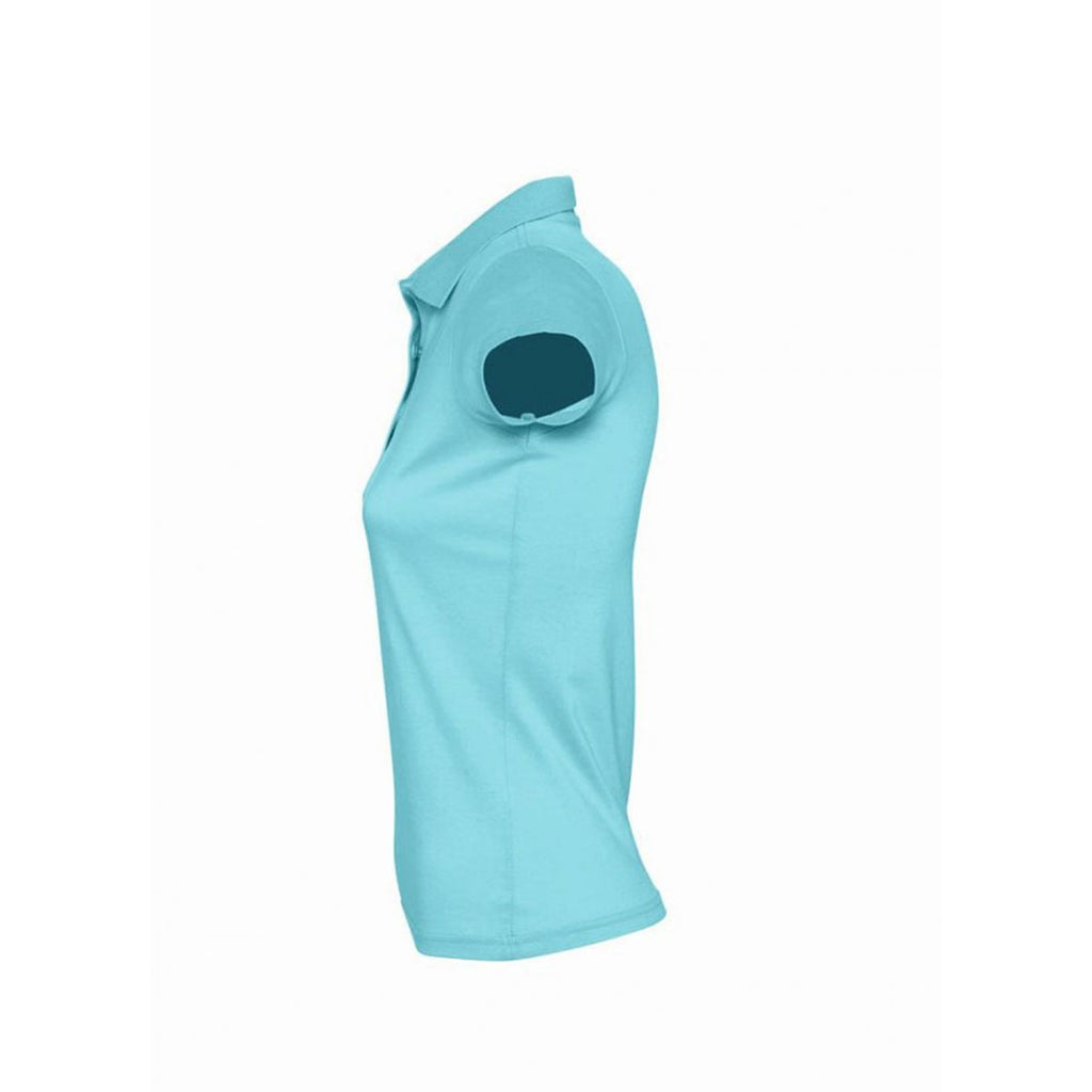 SOL'S Women's Atoll Blue Prescott Cotton Jersey Polo Shirt