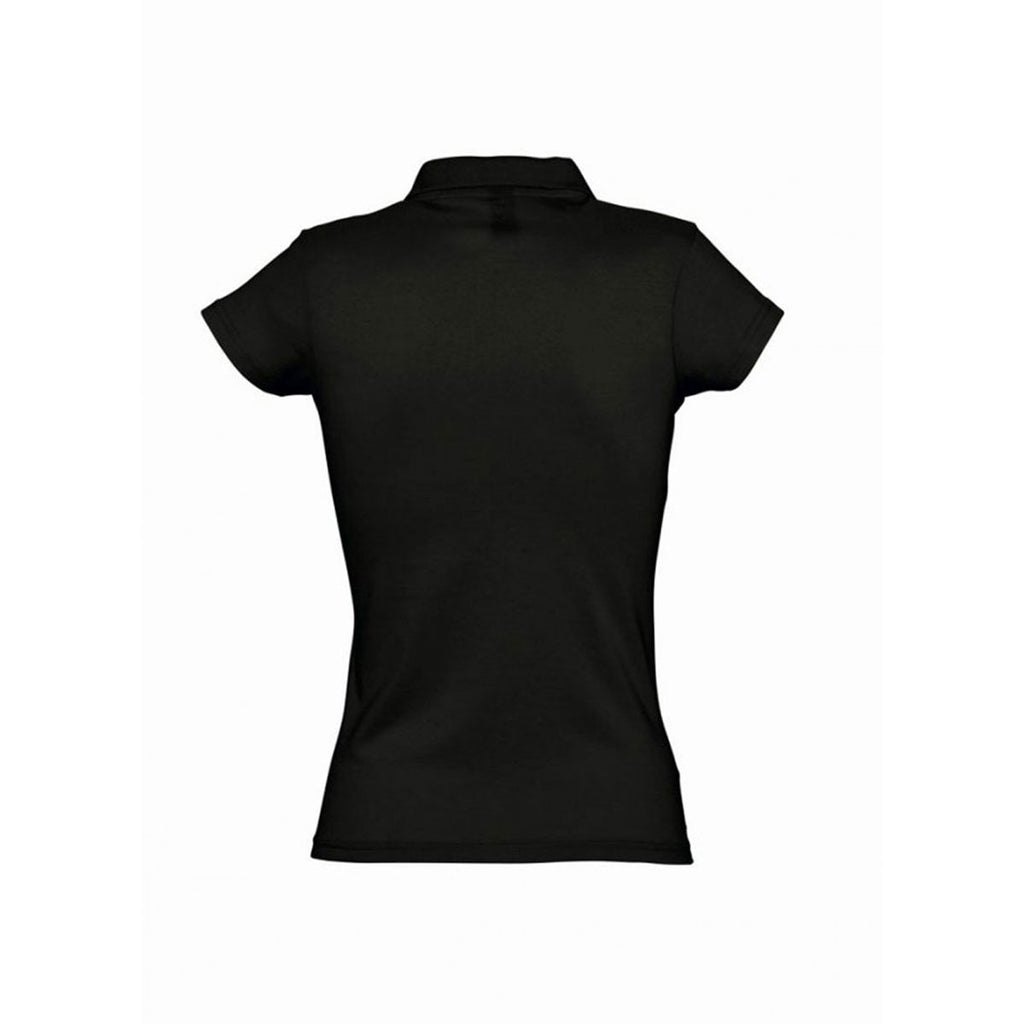 SOL'S Women's Deep Black Prescott Cotton Jersey Polo Shirt